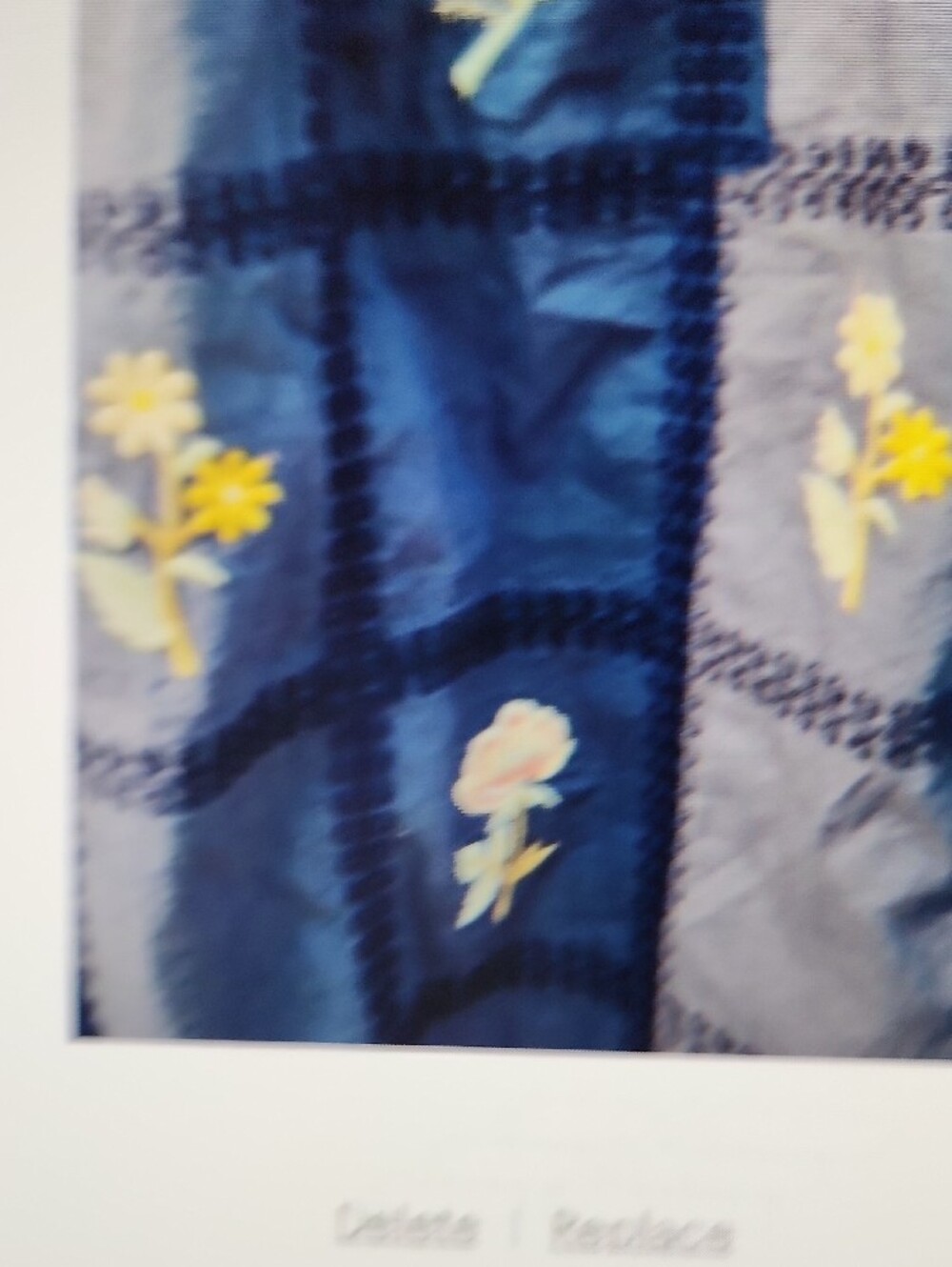 Sezane Navy Blue Floral Button-Front Blouse Cotton - Picture 6 of 7